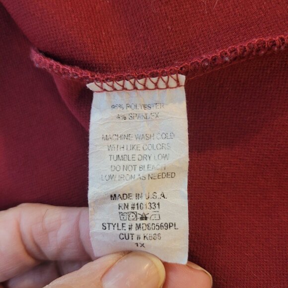 Charlotte Russe Women's Burgundy/Wine Short-Sleeve Fit & Flare Dress Size 1X - Picture 7 of 8